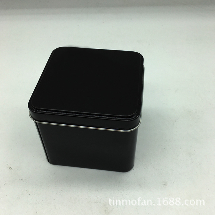 东莞厂定 做正方形铁盒 黑色公版外贸手表套装包装盒可做内托配套