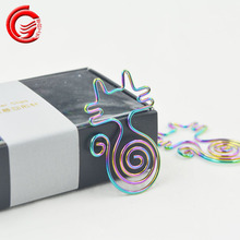 办公文具用品潮流炫彩回形针卡通彩色可爱猫咪造型异形曲别针萌趣