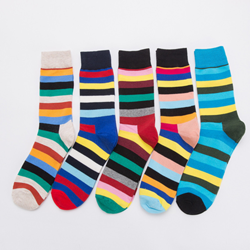 Spot Autumn and Winter New Cross-Border Happy Casual Striped Socks Cotton Socks Street Trendy Mid-Calf Socks Wholesale Spot Autumn and Winter New Cross-Border Happy Casual Striped Socks Cotton Socks Street Trendy Mid-Calf Socks Wholesale