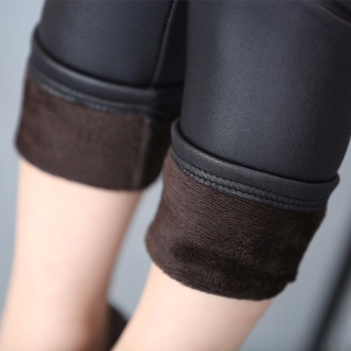 Women's Padded Leather Pants for Autumn/Winter Outerwear, Children's Padded Leggings, One-Size for Older Children, Padded Gold Fleece Leather Pants