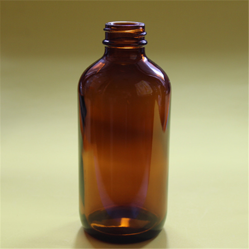 120ml24口径茶色波斯顿瓶4oz棕色玻璃试剂瓶精油瓶可配盖现货供应