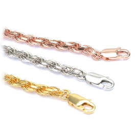 意大利工艺925纯银男士项链3.5mm加粗编织麻花项链扭绳银链子潮男