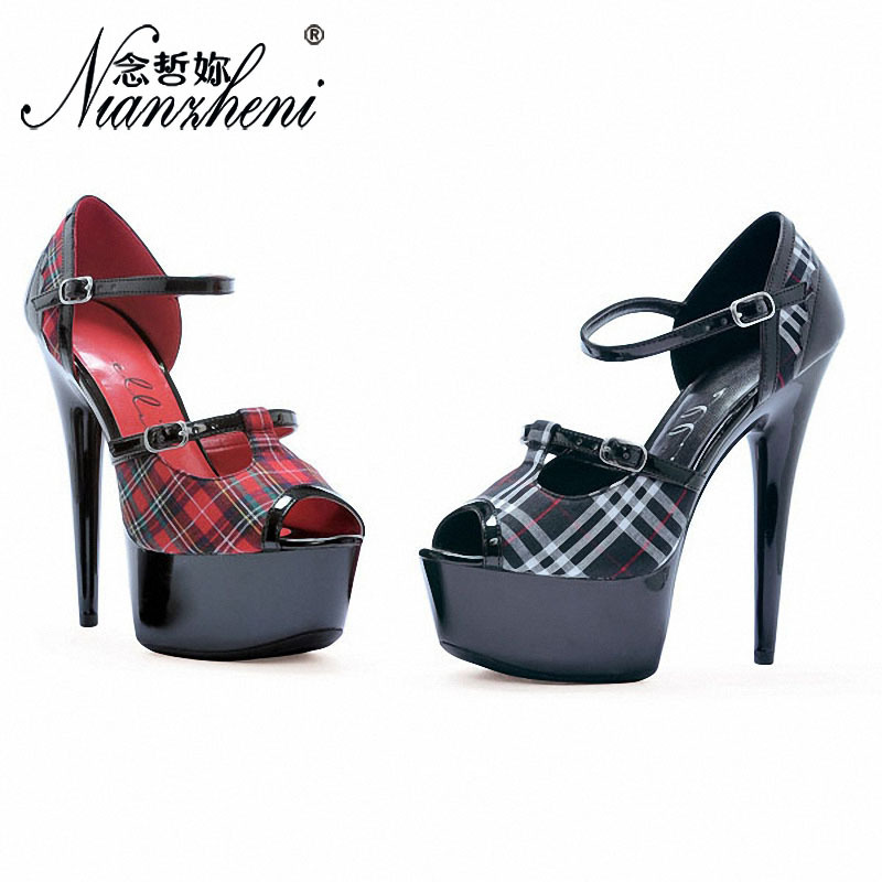 Pole dancing high heels large size 15cm hate sky high fish mouth sexy hollow shoes catwalk model female nightclub sex