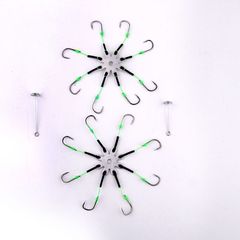 Wolf tooth flip hook 8 hooks fluorescent hook 8 claw hook green button flip hook bread hook plate hook manufacturer fishing tackle wholesale