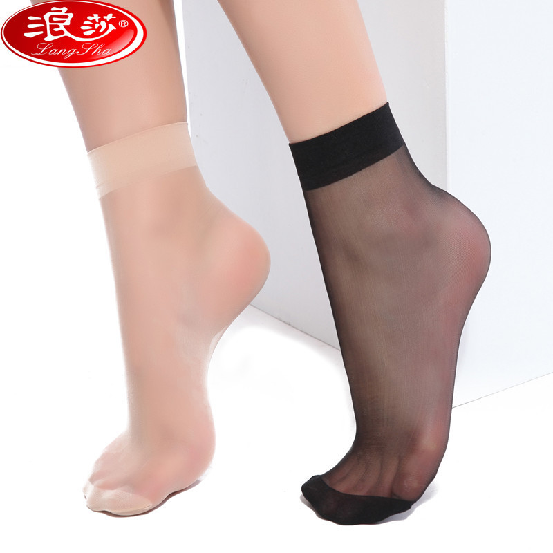 Langsha ultra-thin transparent crystal silk socks spring and summer anti-snagging durable women's socks flesh color pair socks 5 pairs Langsha ultra-thin transparent crystal silk socks spring and summer anti-snagging durable women's socks flesh color pair socks 5 pairs