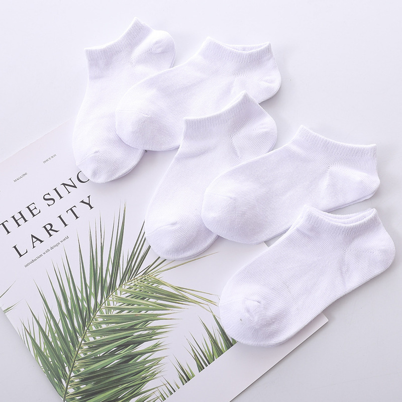 Minliu Summer Pure White Cotton Children's Socks Spring and Summer No-Show Socks Wholesale Baby Thin Breathable Sweat-Absorbent Socks