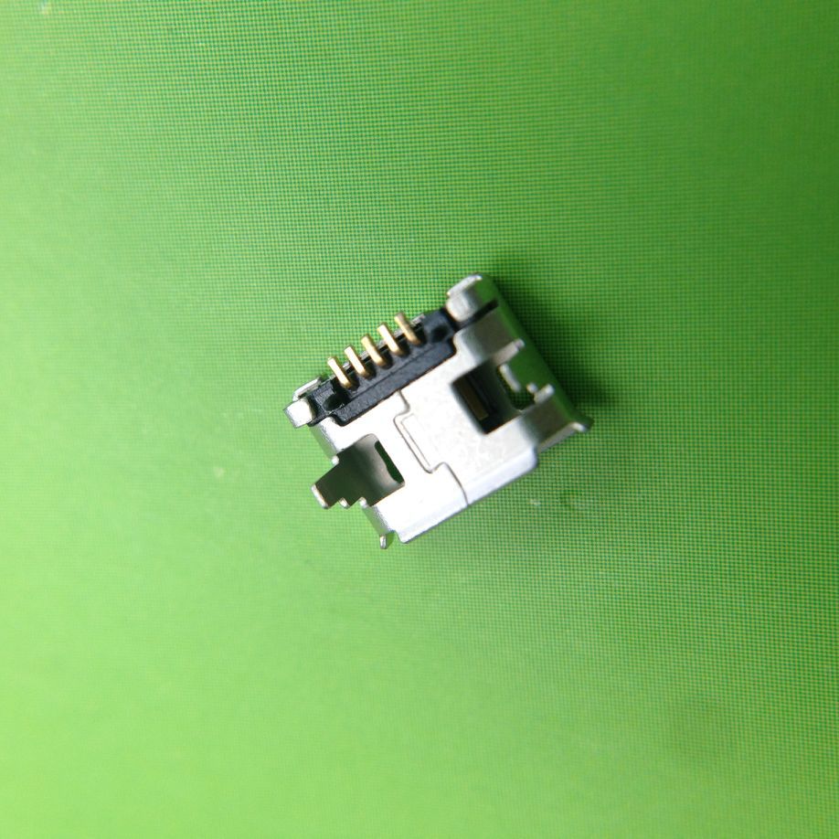 USB2.0麦克5拼母座B型卷边7.2外壳两定位脚焊点两定位柱背两卡孔