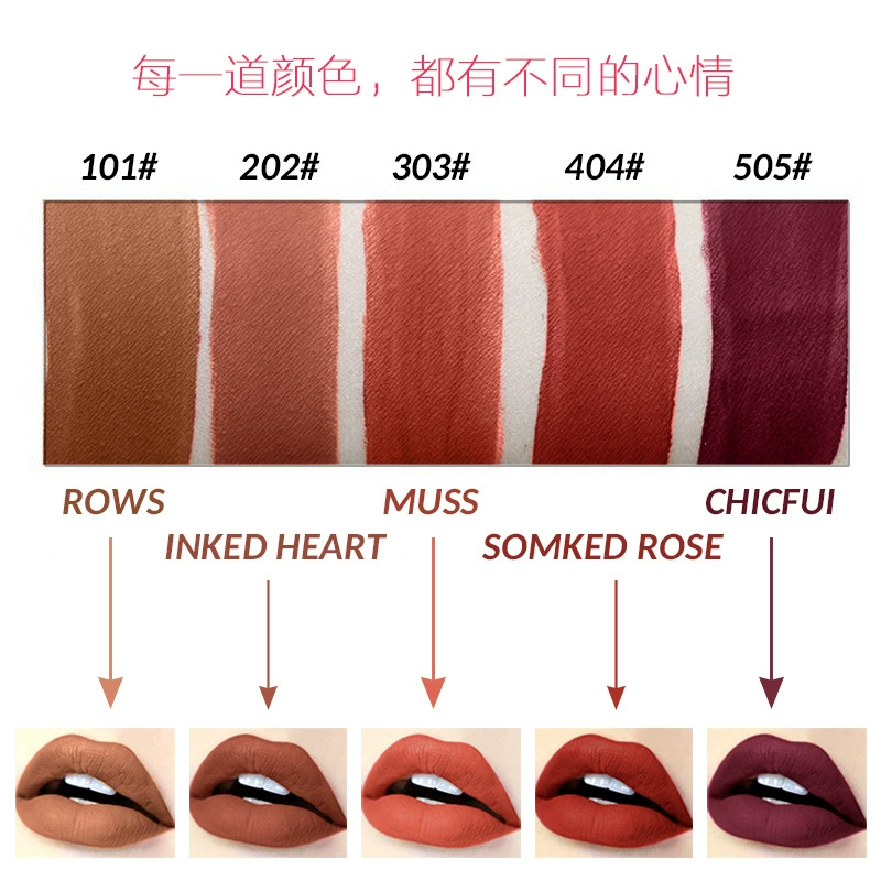 (Cross-border trading), matte lip gloss, lipstick, translucent shading, wish
