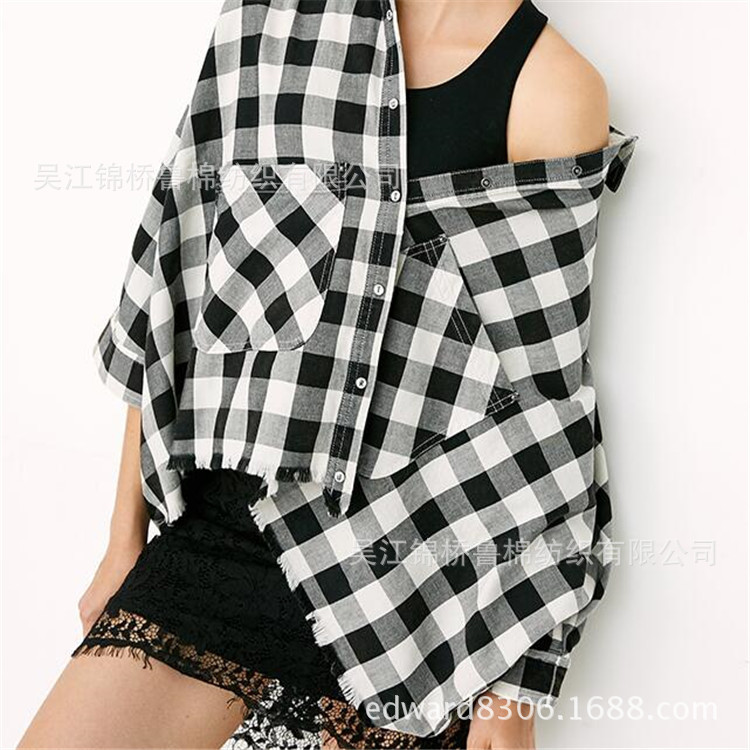 全涤弹力色织条子布TR米通格子布,cvc涤棉格子牛津纺衬衫布45+40d