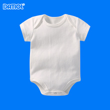 純白色嬰兒短袖三角哈衣寶寶棉打底包屁衣連身衣爬服無熒光劑