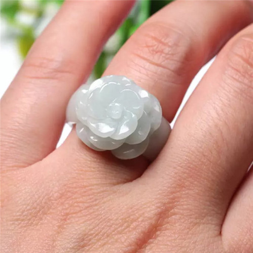 Wholesale jade jade A goods ring finger jade orchid rose ring jade ring ring