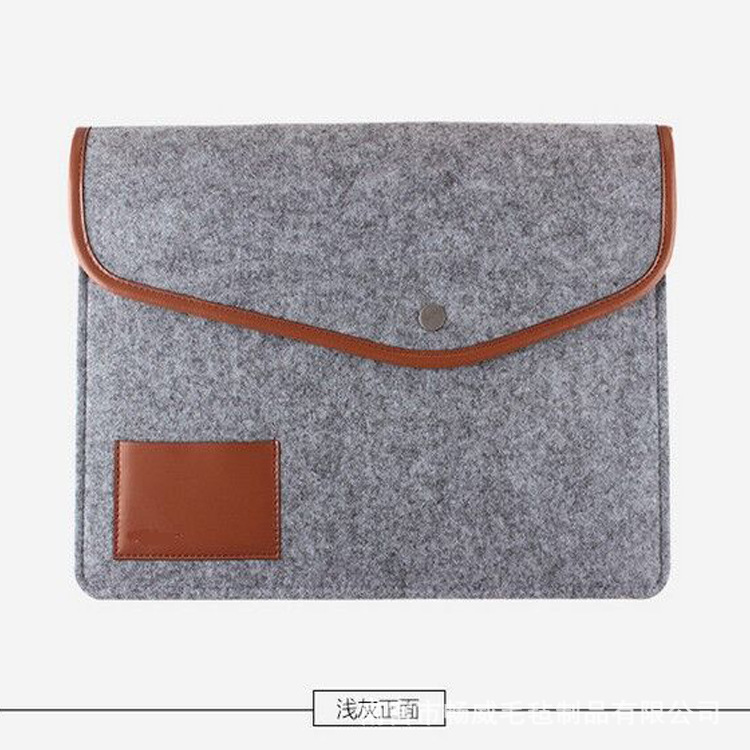 批发直供纯色毛毡包苹果电脑时尚双层手提包 毛毡平板电脑包