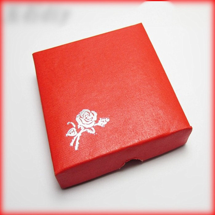硬纸板手链盒批发加厚首饰盒红色玫瑰花手镯包装盒 天地盖礼品盒