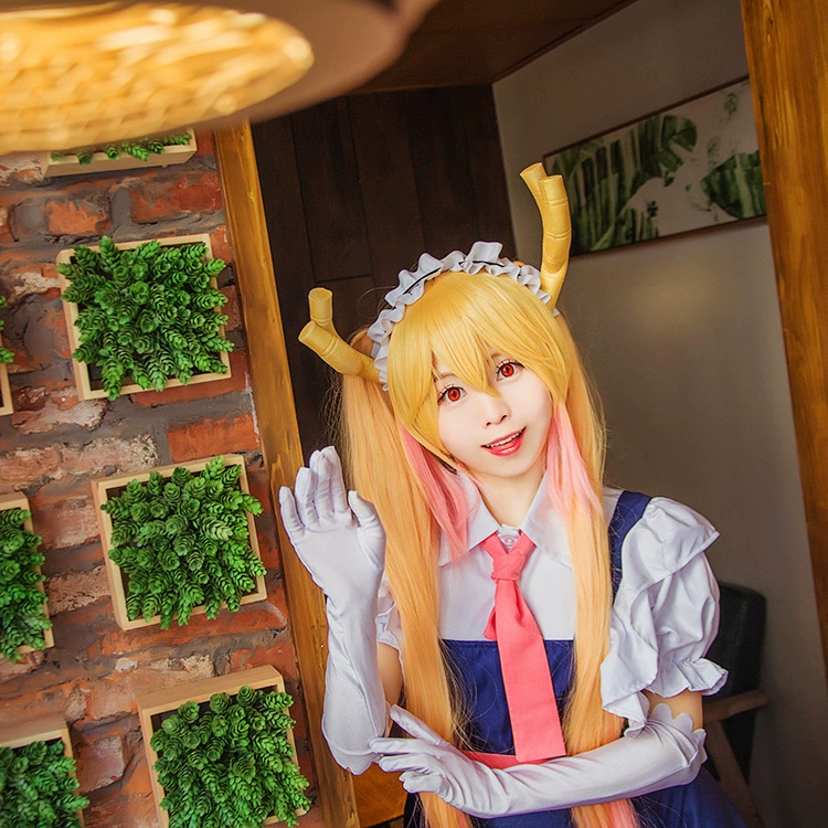 Cosplay costume (Kobayashi's Dragon Maid) Thor — women's full maid outfit, cute Japanese anime set
