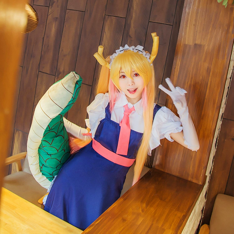 Cosplay costume (Kobayashi's Dragon Maid) Thor — women's full maid outfit, cute Japanese anime set