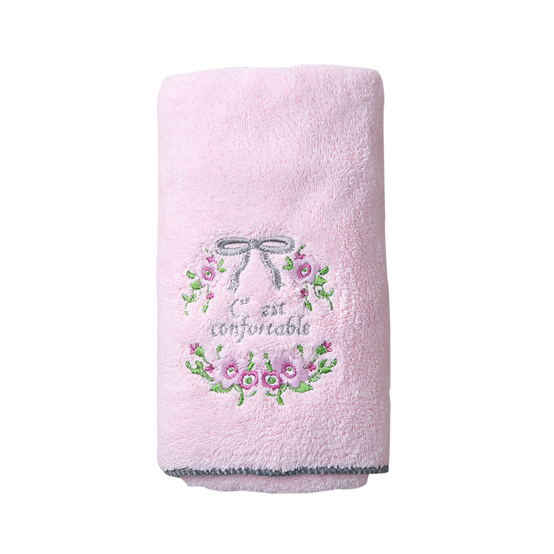 Aokee日本刺繍ウェディングギフトホテルタオル卸売り速乾吸水サンゴベルベット乾燥タオルとロゴ