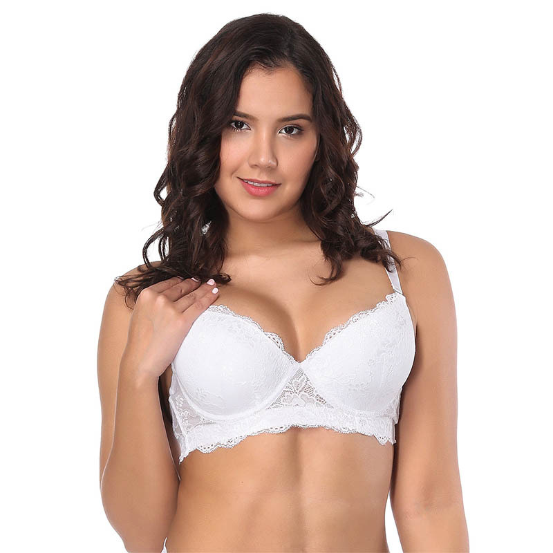 Europa y América más el tamaño de la ropa interior encaje sujetador sexy taza molde fino anillo acero J se reúnen Amazon suministro al por mayor 4041