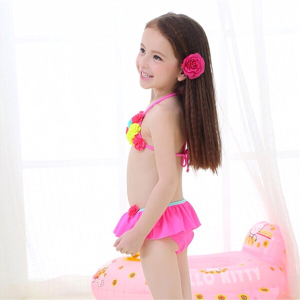 Children's cute split swimwear for students