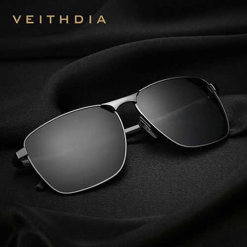 No brand LOGO laser-printable men's polarized anti-UV sunglasses square full frame gold frame sunglasses 2462