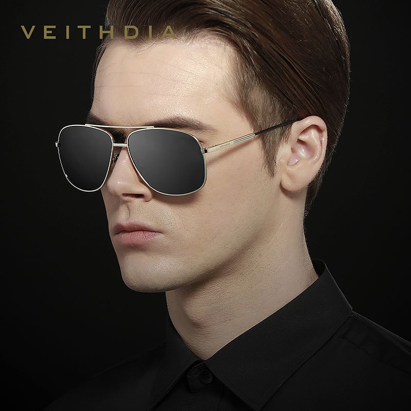 Gafas de sol polarizadas para hombre sin marca LOGO Moda Gafas de sol con montura cuadrada 2495