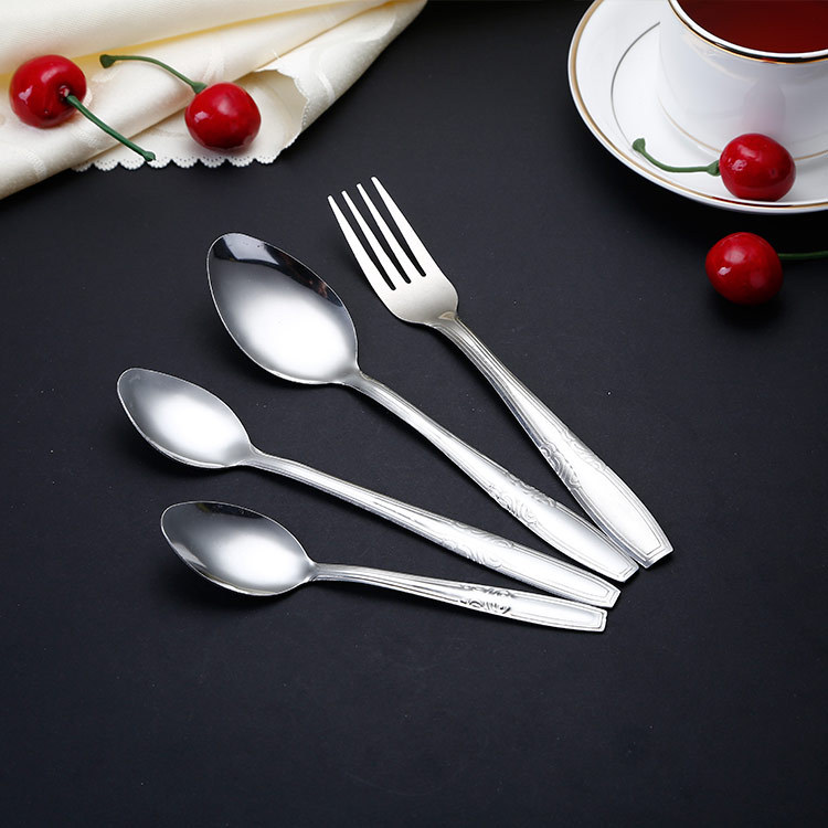 批发不锈钢勺子家用汤勺超市货源水果叉酒店餐厅餐具食堂饭盒勺子