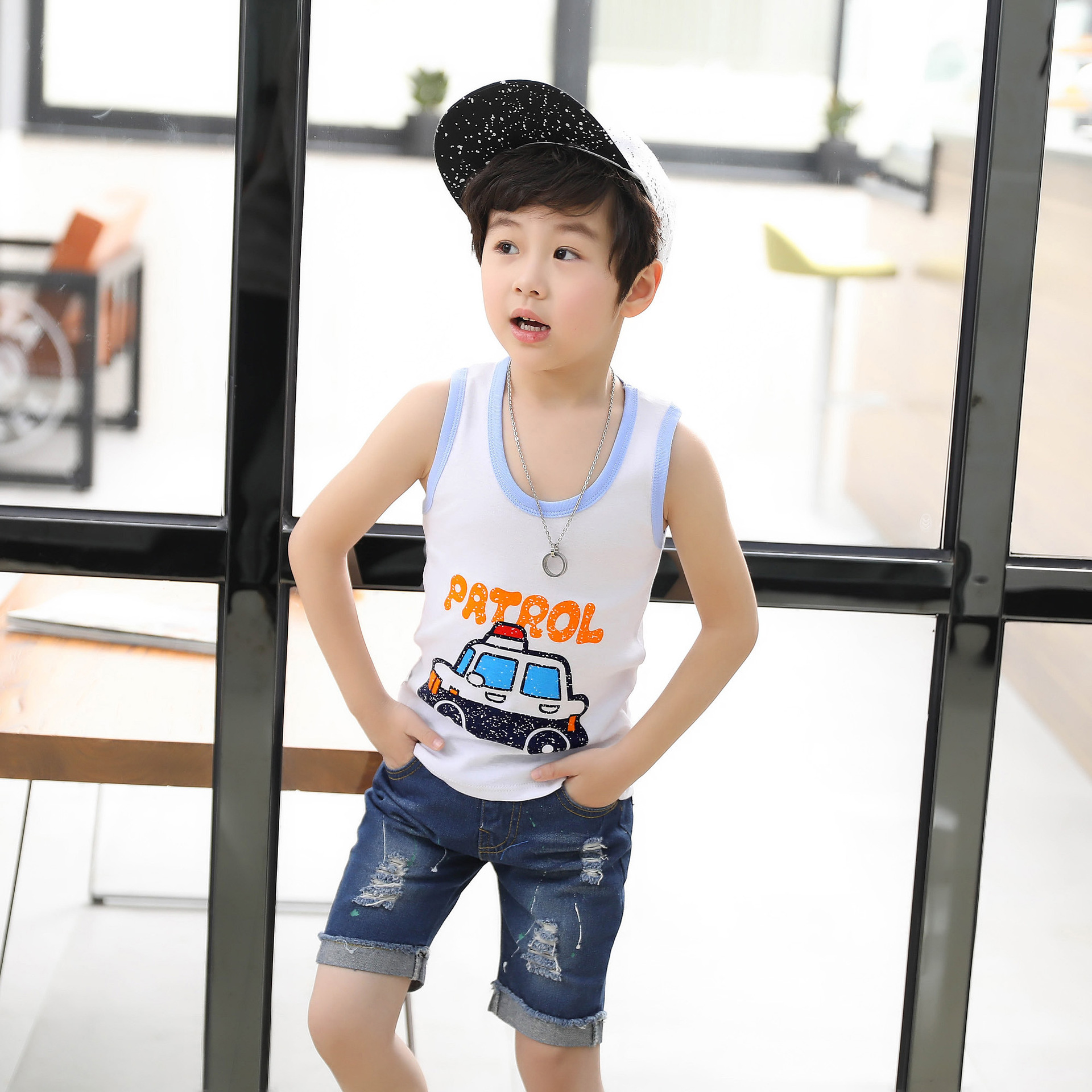 Camisa de algodón para bebés y niñas en forma de I 2021