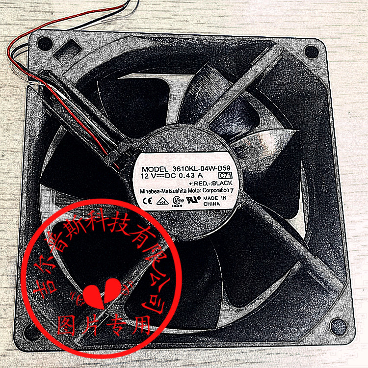 3610KL-04W-B59 12V 0.43A 90*90*25MM 3线 原装美蓓亚NMB风扇