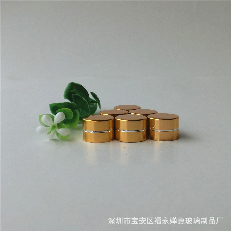 现货玻璃瓶盖 精油分装小样瓶盖 13牙小螺口瓶盖  切线小金盖