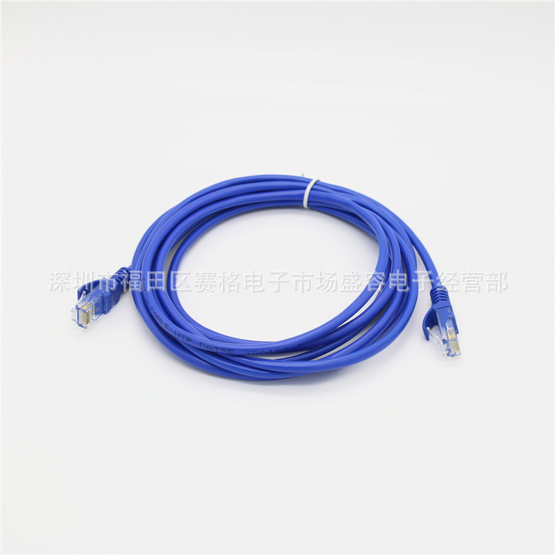 厂家供应超五类成品网线跳线 cat5e双绞线网线 utp cat5e网线蓝色
