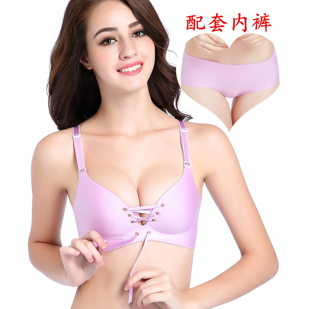 Copa panal sujetador transpirable brillante Correa pull B push up ajustable inalámbrico ropa interior de las mujeres sujetador traje