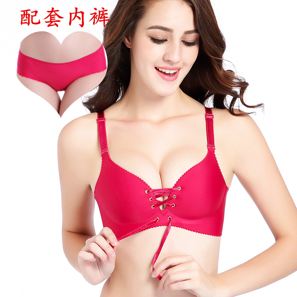 Copa panal sujetador transpirable brillante Correa pull B push up ajustable inalámbrico ropa interior de las mujeres sujetador traje