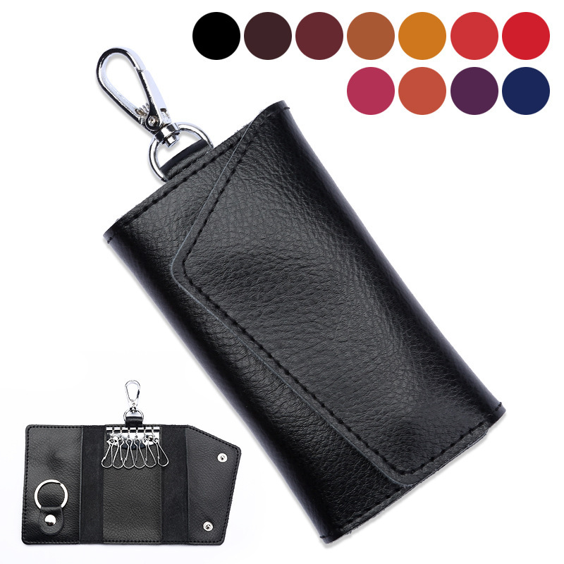 Genuine Cowhide Car Key Bag Manufacturer Wholesale Men's Key Cover Fashionable Women's Home Key Hanger