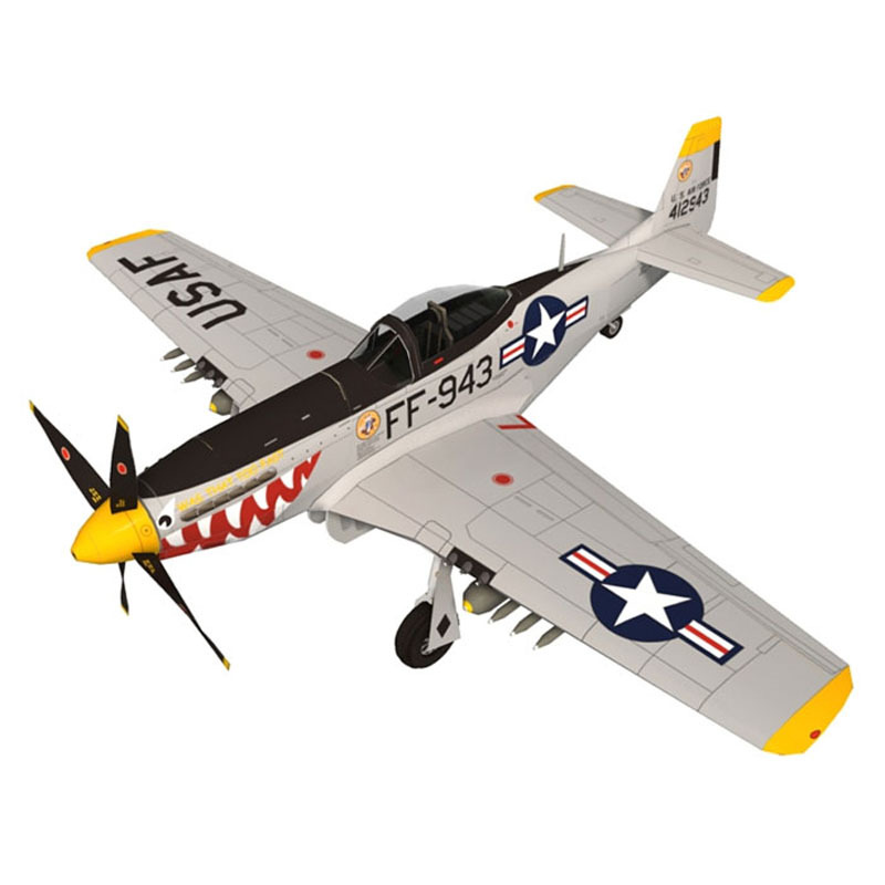 1:33 P-51D 野马战机  纸模型 飞机轰炸机版飞机 手工DIY 军事迷