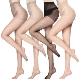 丝袜 超薄连裤丝袜不易勾丝隐形透气塑型提臀 纯色单面加档包芯丝