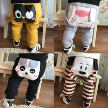 婴儿哈伦裤大pp裤子春秋棉卡通男女宝宝外穿0-3岁长裤一件代发