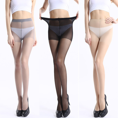 Women's 5D thin core-spun silk tights, flat-seam brief-style slim-fit basic pants, factory direct sales
