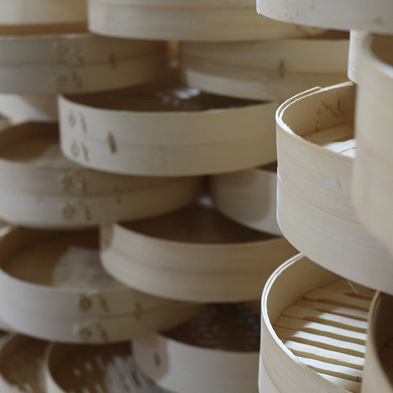 Vaporizador de bambú doméstico, vaporizador de bambú intensificado y profundizado, vaporizador redondo para albóndigas, bollos al vapor y refrescos