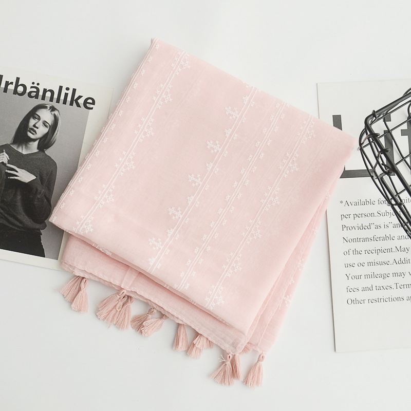 2018 estilo pastoral japonés fresco algodón y lino bufanda color sólido estilo coreano artístico todo partido bufanda decorativa protector solar chal