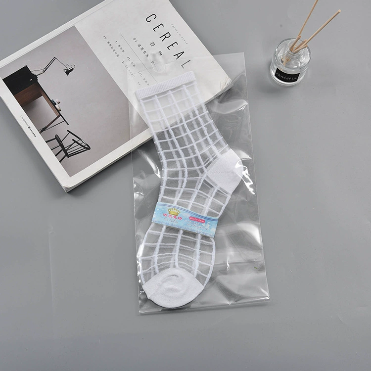Sheer summer glass tights socks, transparent patterned crystal, one size