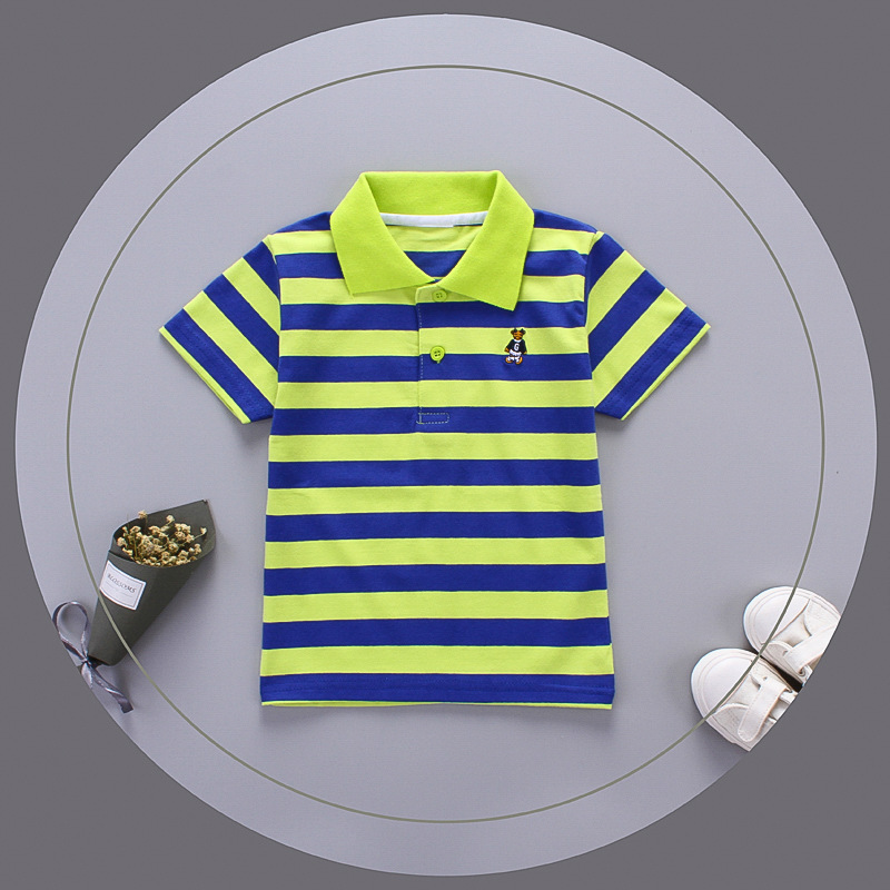 Boys' short-sleeved polo shirt European and American summer children's lapel T-shirt foreign trade cotton casual children's clothing jacket wholesale