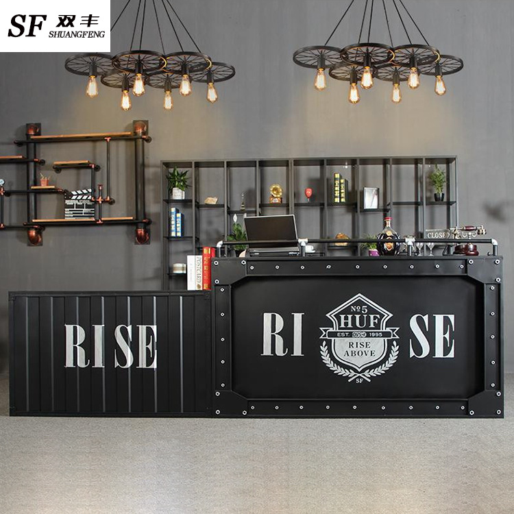 美式复古吧台咖啡厅铁艺收银台奶茶店餐厅酒吧服装店前台工业元素