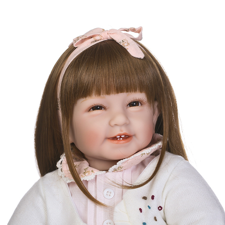 Simulación pelo largo princesa muñeca jugar casa juguete vestir muñeca chica de juguete