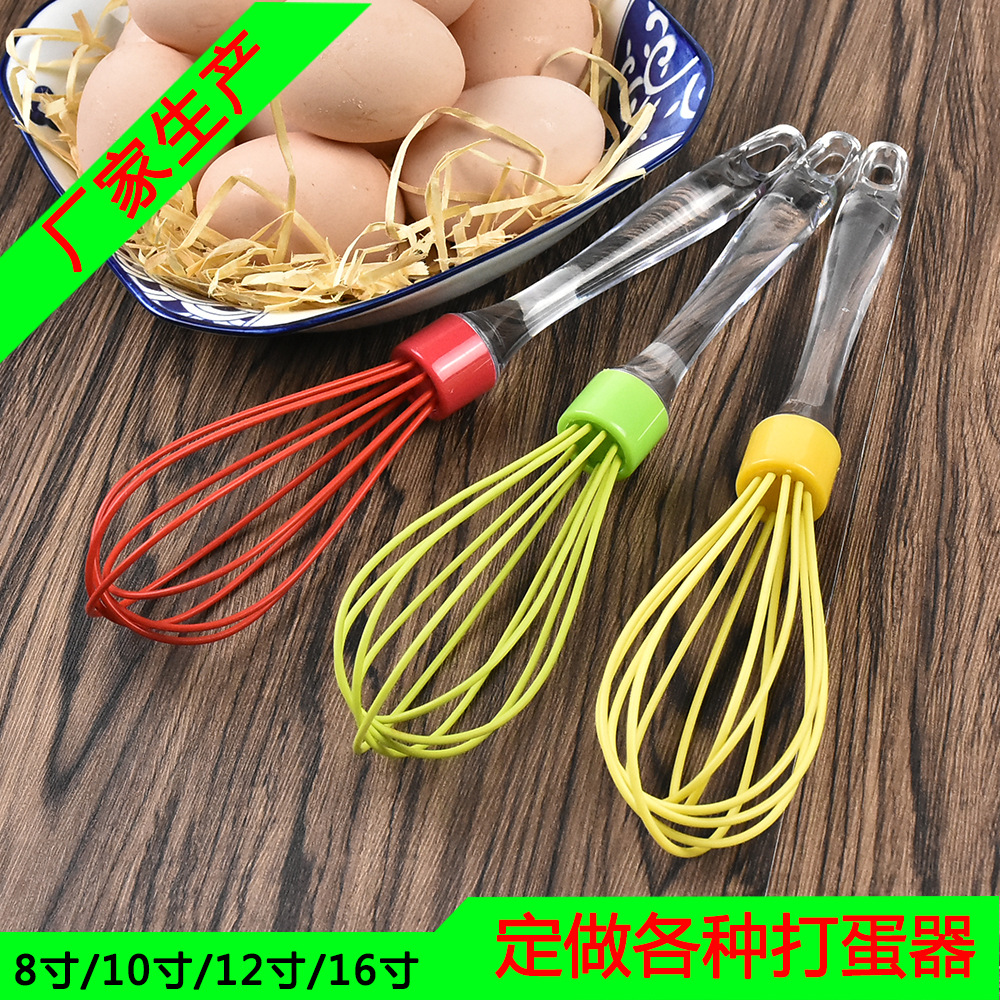 Silicone Hand Egg Beater Transparent Handle Egg Beater Manual Kitchen Blender