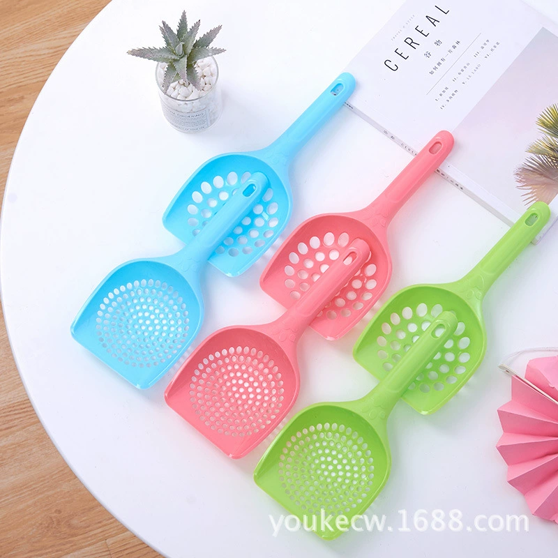 Лопата для кошачьего туалета пластиковая небольшая лопата для корма для домашних животных кошка круглое отверстие оптовая продажа с фабрики