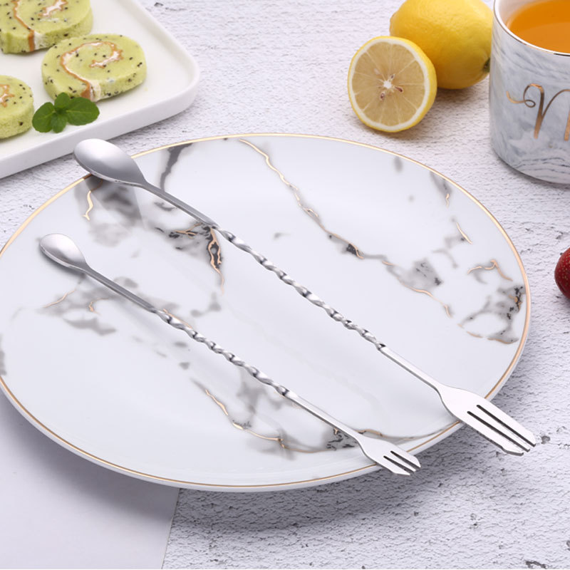 Cuchara de barra de acero inoxidable, espiral, para mezclar cócteles, miel, vino, con logotipo personalizable, herramienta de barman