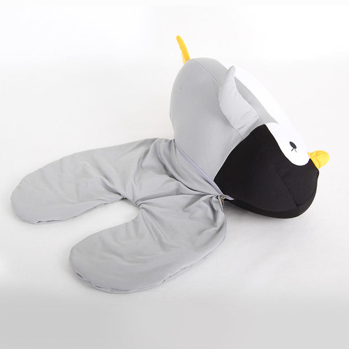 Cartoon U-shaped pillow penguin dual-purpose pillow functional pillow foam particle pillow cute two-in-one doll neck pillow wholesale