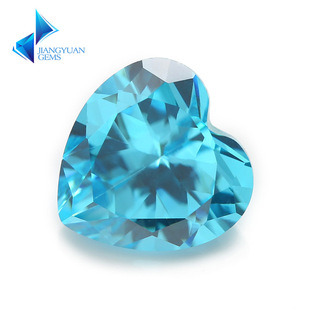 3x3~10x10mm Guangxi jewelry broken diamond jewelry accessories synthetic aquamarine heart-shaped zircon