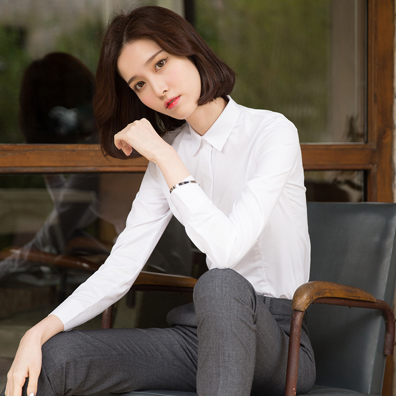 Youbo 2026 Autumn Women's Professional Shirt Long Sleeve Slim Fit White Shirt Business Wear Women's Shirt Workwear Youbo 2026 Autumn Women's Professional Shirt Long Sleeve Slim Fit White Shirt Business Wear Women's Shirt Workwear