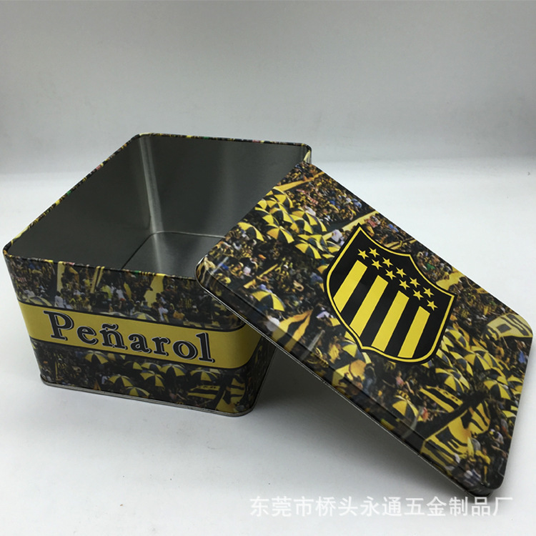 厂家定 制长方形曲奇饼干铁盒 牛油饼金属盒 牛轧糖马口铁盒