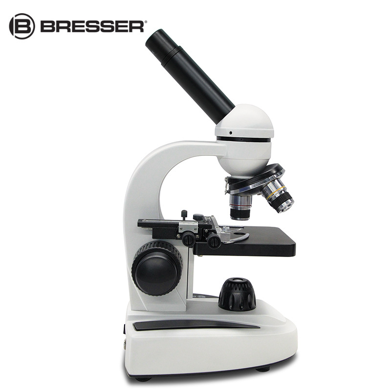 经销批发bresser高倍显微镜学生实验水产科技养殖单目生物显微镜